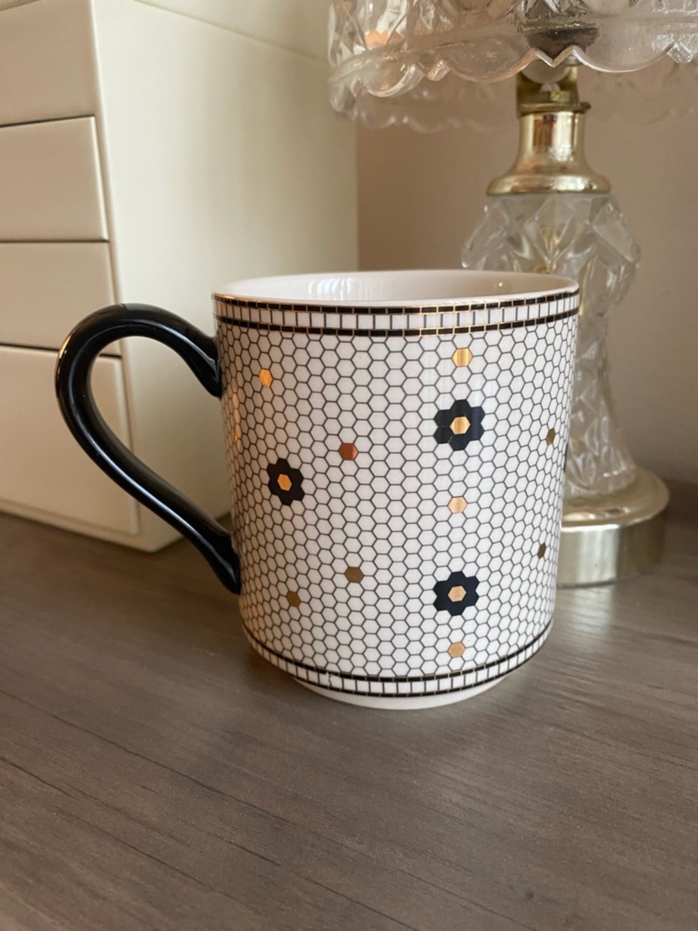 Anthropologie Bistro Tile Monogram Mug - Letter N - Picture 2 of 4